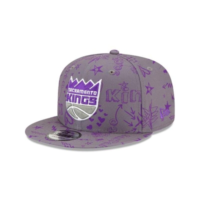 Sacramento Kings Gorra | New Era NBA Doodle 9fifty Snapback Cap Mexico - Grises
